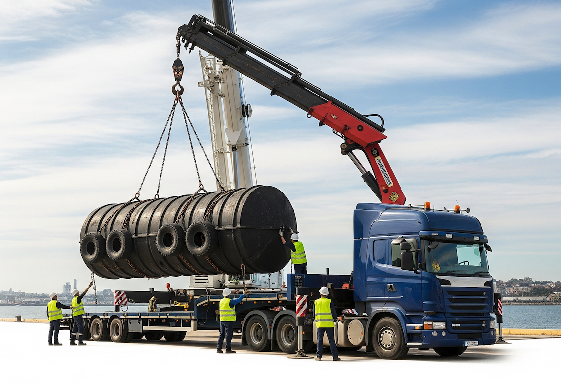 Port crane loading container